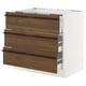 White & brown ikea SEKTION drawer unit with 3 dark ash veneer drawers.