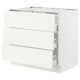 White SEKTION kitchen cabinet, modern design, three drawers with metal runners, sleek and minimalistic look.