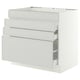 SEKTION / MAXIMERA Base cab f cktp/4 fronts/3 drawers, white/Aspudden light gray, 36x24x30 "