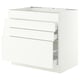 SEKTION / MAXIMERA Base cab f cktp/4 fronts/3 drawers, white/Aspudden matt white, 36x24x30 "