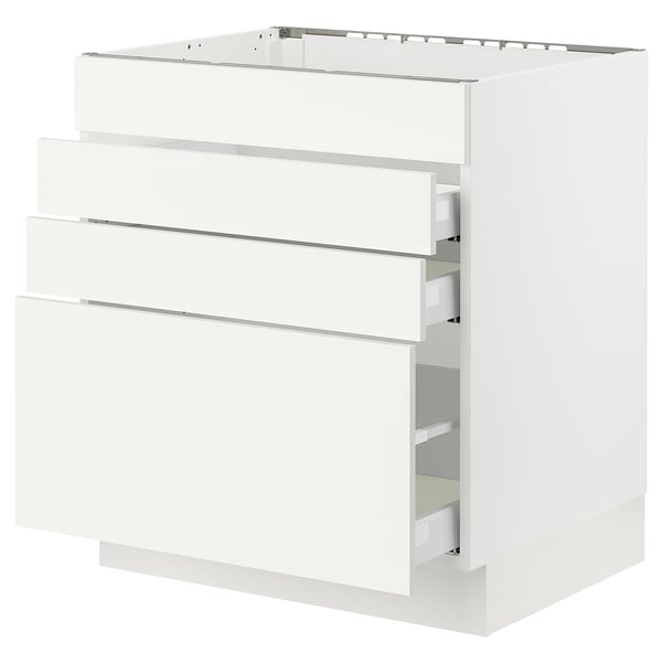 SEKTION white kitchen cabinet with smooth drawers, modern design.