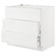 SEKTION white kitchen unit, rectangular shape with 3 drawers.