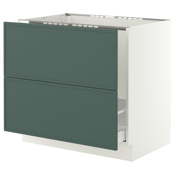 SEKTION / MAXIMERA Base cab f sink/recycling/2 fronts, white/Aspudden dark gray-green, 36x24x30 "