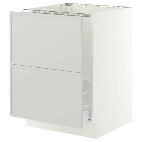 SEKTION / MAXIMERA Base cab f sink/recycling/2 fronts, white/Aspudden light gray, 24x24x30 "