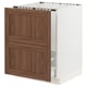 SEKTION white & walnut kitchen cabinet with wooden drawers.