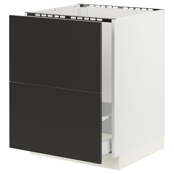 SEKTION kitchen unit, matt black and white, rectangular, modern design.