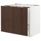Brown SEKTION cabinet with wooden trim, 2 drawers, open centre.