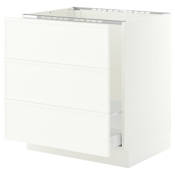 SEKTION / MAXIMERA Base cab f sink/waste sort/3 fronts, white/Aspudden matt white, 30x24x30 "