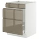 SEKTION kitchen cabinet - high gloss dark grey-brown stainless front with integrated handles.