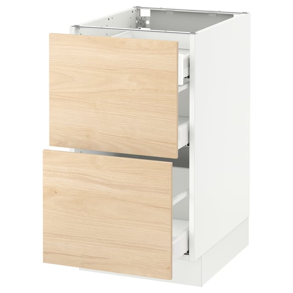 Ikea SEKTION kitchen unit with light ash drawers.