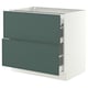 SEKTION / MAXIMERA Base cab with 2 fronts/3 drawers, white/Aspudden dark gray-green, 36x24x30 "