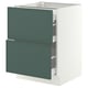 SEKTION / MAXIMERA Base cab with 2 fronts/3 drawers, white/Aspudden dark gray-green, 24x24x30 "