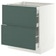 SEKTION / MAXIMERA Base cab with 2 fronts/3 drawers, white/Aspudden dark gray-green, 30x24x30 "