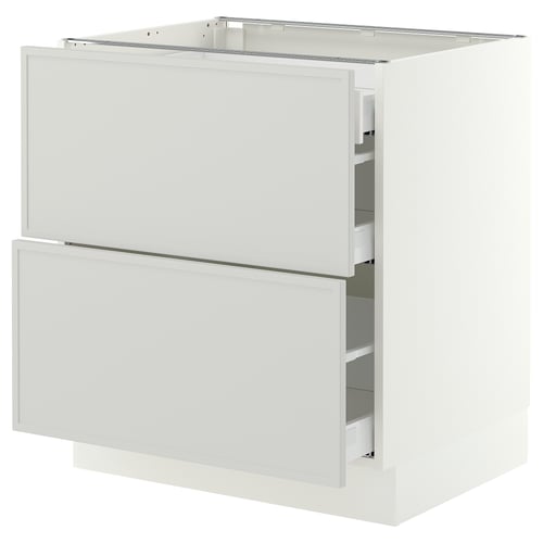 SEKTION / MAXIMERA Base cab with 2 fronts/3 drawers, white/Aspudden light gray, 30x24x30 "