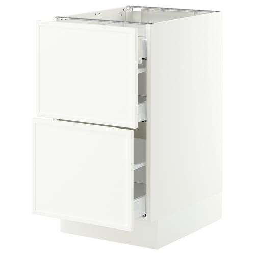SEKTION / MAXIMERA Base cab with 2 fronts/3 drawers, white/Aspudden matt white, 18x24x30 "