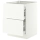SEKTION / MAXIMERA Base cab with 2 fronts/3 drawers, white/Aspudden matt white, 24x24x30 "