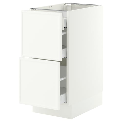 SEKTION / MAXIMERA Base cab with 2 fronts/3 drawers, white/Aspudden matt white, 15x24x30 "