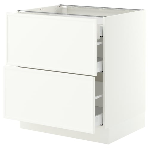 SEKTION / MAXIMERA Base cab with 2 fronts/3 drawers, white/Aspudden matt white, 30x24x30 "