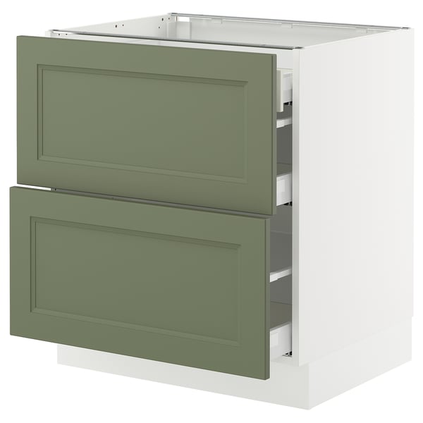SEKTION kitchen cabinet with grey-green axstad fronts, modern traditional style.
