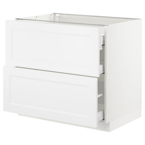 White SEKTION kitchen cabinet, rectangular shape with two drawers, modern design.
