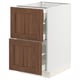 SEKTION kitchen cabinet in white with brown wooden front, two drawers.