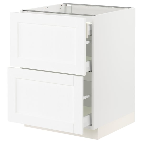 White SEKTION kitchen cabinet with maximera drawers; modern and sturdy design.