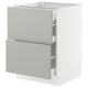 SEKTION kitchen cabinet in light grey with two drawers, sleek design.