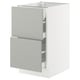 The SEKTION kitchen unit in light grey with two drawers, modern design, and a sleek finish.
