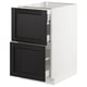 SEKTION kitchen cabinet, white with dark brown doors, square shape, modern design with bevelled edges.