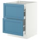 SEKTION / MAXIMERA Base cab with 2 fronts/3 drawers, white/Lerhyttan blue, 24x24x30 "