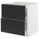SEKTION kitchen cabinet with two black drawers, sleek and modern design.