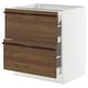 SEKTION kitchen cabinet in dark brown with wood handles, modern design.
