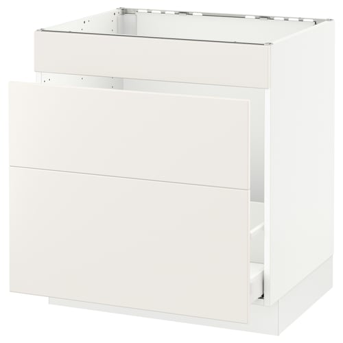 SEKTION white kitchen cabinet with smooth design, high gloss finish, glossy white.