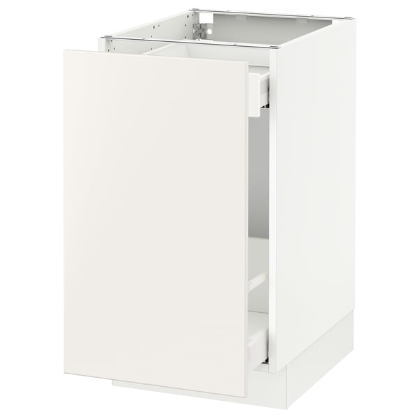 White ikea SEKTION base cabinet, veddinge series, sleek and modern.