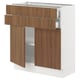 Modern kitchen cabinet, SEKTION series by IKEA. Walnut-look doors, adjustable shelves, and soft-close hinges.