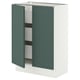 SEKTION / MAXIMERA Base cabinet w 2 doors/3 drawers, white/Aspudden dark gray-green, 24x15x30 "