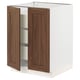 SEKTION kitchen cabinet in white with walnut doors, rectangular shape, modern design.