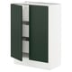 SEKTION kitchen cabinet with green doors, white base, fully assembled, modern style.