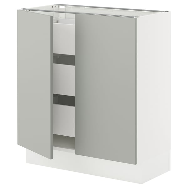 A SEKTION modern kitchen cabinet with light grey havstorp fronts, two-door design, and stable frame structure.