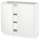 Modern white kitchen cabinet with sleek, minimalist design. A stylish integrated handle and sturdy build.