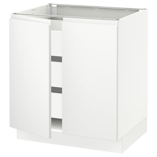 SEKTION white kitchen cabinet with single door and minimalist handles.
