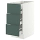 SEKTION / MAXIMERA Base cabinet w 3 fronts/4 drawers, white/Aspudden dark gray-green, 15x24x30 "