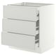 SEKTION / MAXIMERA Base cabinet w 3 fronts/4 drawers, white/Aspudden light gray, 30x24x30 "