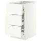 SEKTION / MAXIMERA Base cabinet w 3 fronts/4 drawers, white/Aspudden matt white, 18x24x30 "