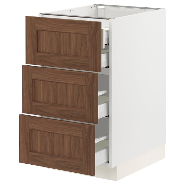 Ikea SEKTION kitchen cabinet, white with wooden drawers.
