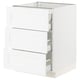 SEKTION white kitchen cabinet with three drawers.