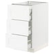 Ikea SEKTION white kitchen cabinet with three drawers, rectangular shape, smooth fronts.