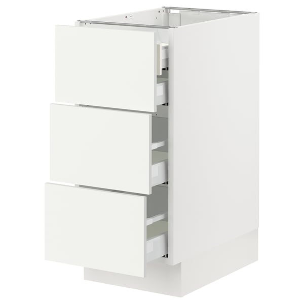 Modern white kitchen cabinet with three drawers from SEKTION.