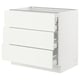 Ikea SEKTION white kitchen cabinet, sleek and modern with three smooth drawers.