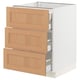 SEKTION kitchen unit, white & oak, 3 drawers, modern, sturdy.